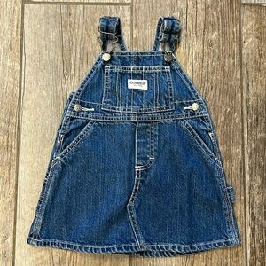 Oshkosh girls jean dress vestbak overalls size 12 months
